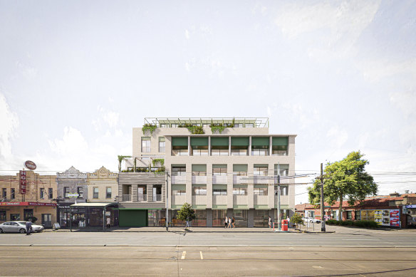A building with 34 apartments is proposed for the Nicholson Street Village. 