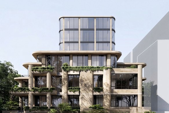 Artist’s impression of the Fender Katsalidis’ project drawn up for 39-43 Ross Street, Toorak.