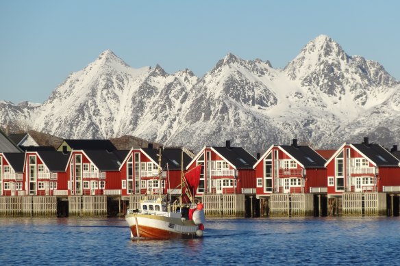 Icy comfort ... where stark meets snug in the Lofoten islands.