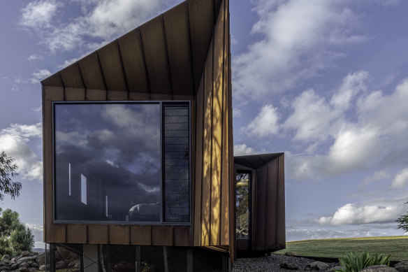 Hilltop steel house Oikos features in the episode of architecture series Tiny Spaces.