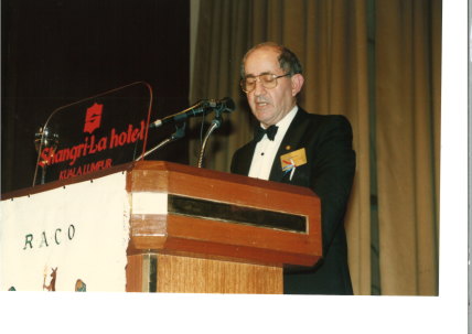 Theo Keldoulis speaking at the Malaysian Congress, 1994.