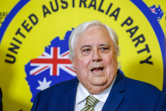 Clive Palmer's United Australia Party has entered the fray.