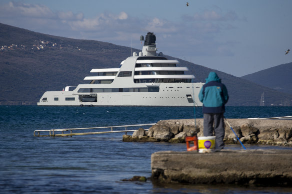 Roman Abramovich’s Solaris super yacht off the coast of Montenegro late last week.