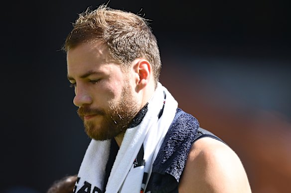 Harry McKay after leaving the ground.