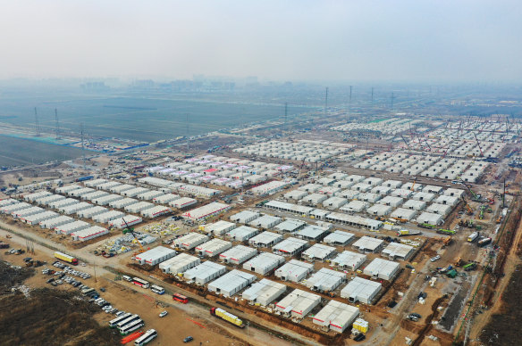 One of China’s quarantine centres, in Shijiazhuang, which has more than 4000 rooms to isolate close contacts of COVID-19 cases.