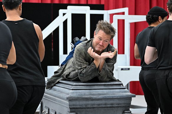 Eddie Perfect during rehearsals for Beetlejuice this week.