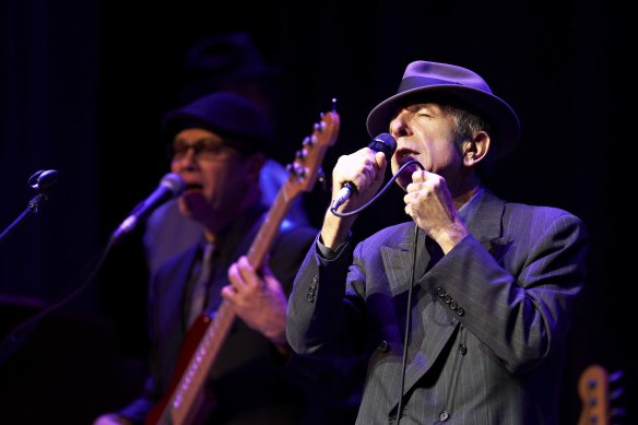 Leonard Cohen performs in a scene from the documentary Hallelujah: Leonard Cohen, a Journey, a Song. 