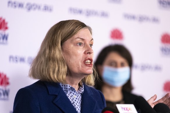 NSW Chief Health Officer Kerry Chant at Thursday’s COVID-19 press conference.
