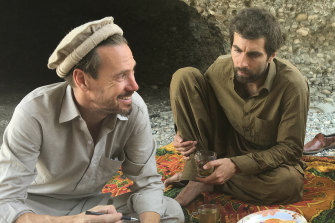 Director Benjamin Gilmour (left) and actor Sam Smith while making Jirga in Afghanistan. 
