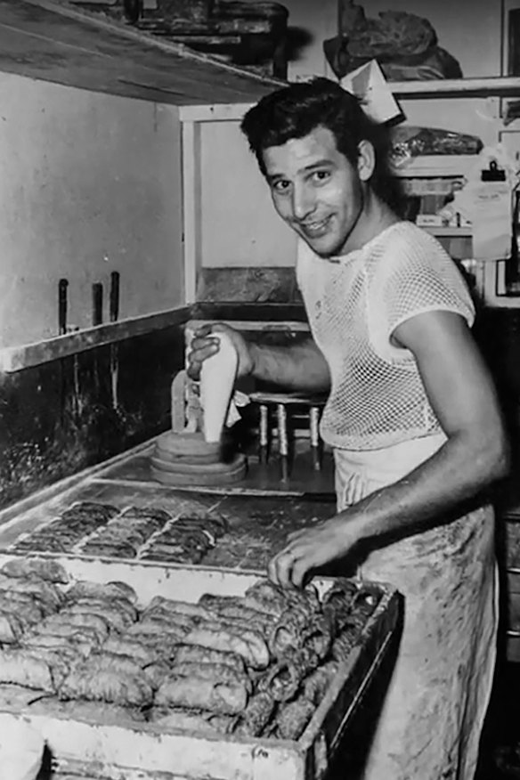 Giorgio Angele, patriarch of the family that’s owned the Brunetti cafes since 1991, seen at work in his younger days.