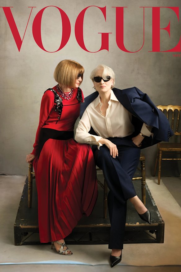The latest US Vogue cover, featuring Wintour and Meryl Streep.