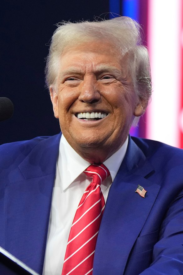 Donald Trump speaks at AmericaFest on Sunday.