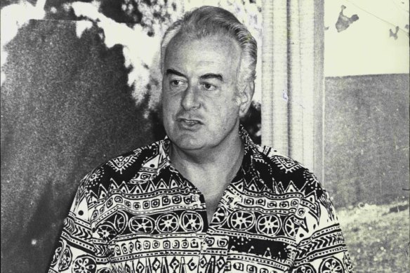 Gough Whitlam speaks at the second day of the ALP conference in Terrigal, NSW, in February 1975.