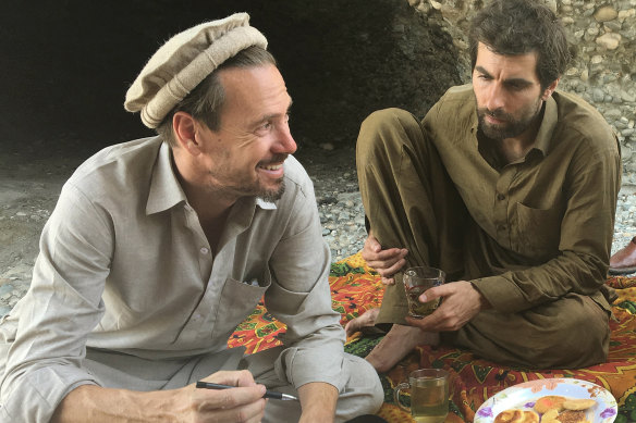 Director Benjamin Gilmour (left) and actor Sam Smith while making 'Jirga' in Afghanistan. 