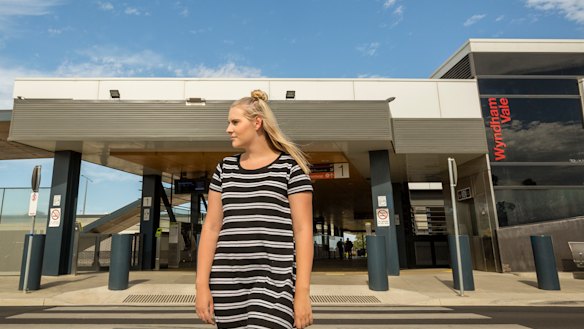 Victoria Rogan outside Wyndham Vale station.