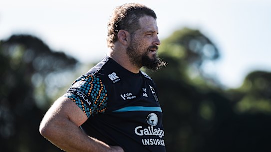 James Slipper no treinamento dos Wallabies esta semana.