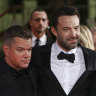 Matt Damon, Ben Affleck and Ridley Scott on the red carpet in Venice.