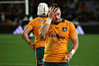 Ryan Lonergan of the Wallabies looks dejected.