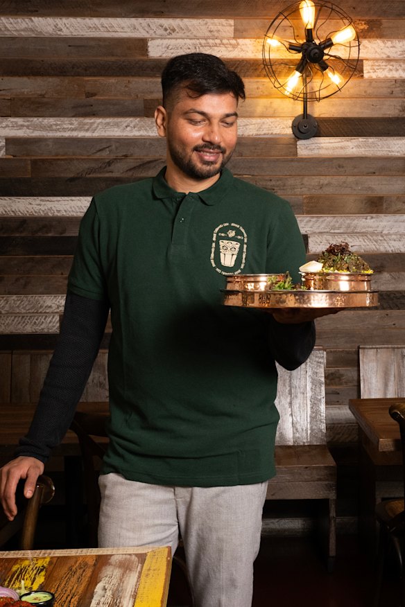 Owner Munwar Hussain at IndoChainese.