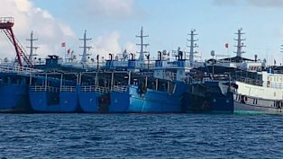 The mooring of Chinese vessels at Whitsun Reef in March triggered a row with the Philippines.