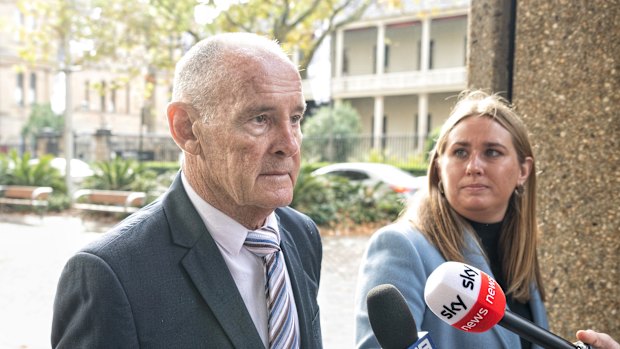 Chris Dawson, who is now serving a lengthy prison sentence for the murder of his wife Lynette, outside the NSW Supreme Court in 2022.