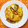 Turmeric chaaman (paneer). 