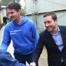 Nick McGowan (left), pictured here with Opposition Leader Matthew Guy, unsuccessfully ran for the seat of Eltham in 2018.