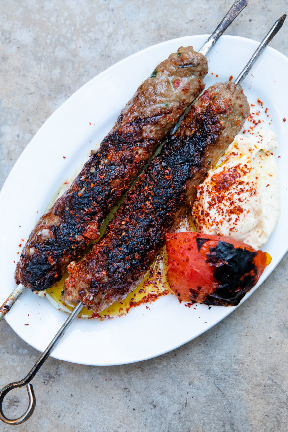 Lamb kafta shish.