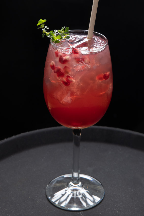 Campground’s Ode to Petrina cocktail features piquette, a wine coaxed from spent grapes.
