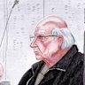 A courtroom sketch of Joel Le Scouarnec, who is already in prison for other sexual offences.