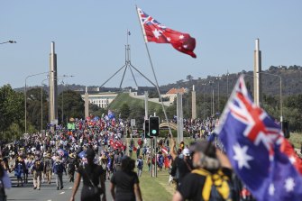 Thousands marched on Parliament House on Saturday as the Convoy to Canberra continues.