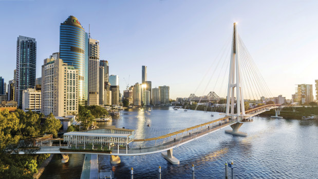 The design of Brisbane City Council’s proposed Kangaroo Point green bridge.