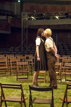 Lucy Lehman and James Smith in <i>The Aspirations of Daise Morrow</i> at the Playhouse, Canberra Theatre Centre. 