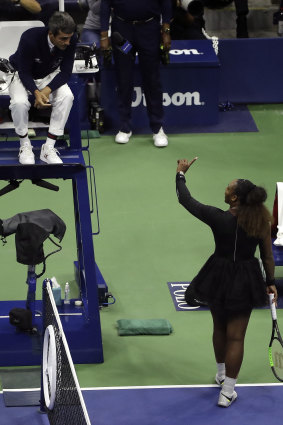 Serena Williams and Carlos Ramos clash during the women's US Open final.