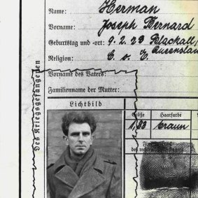 German POW identification card for Joseph Bernard Herman, 1944.