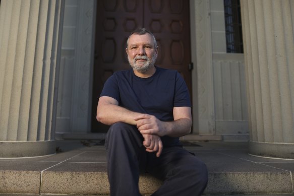 Thorsten Kaeding on the steps of the National Film and Sound Archive.