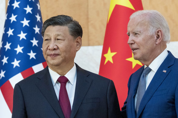 Chinese President Xi Jingping and US President Joe Biden on the sidelines of last year’s G20 summit.