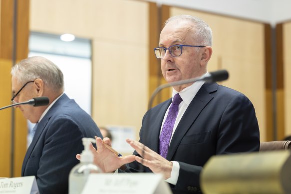 Australian Electoral Commissioner Tom Rogers during a Senate estimates hearing.