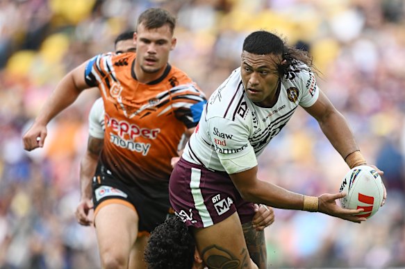 Manly’s Haumole Olakau’atu in action.