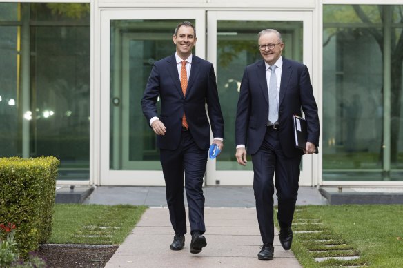 Treasurer Jim Chalmers and Prime Minister Anthony Albanese on Wednesday.