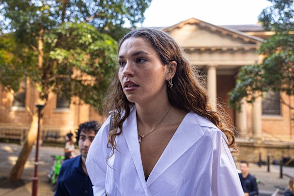 Charlotte MacInnes outside the Federal Court in Sydney on Friday.