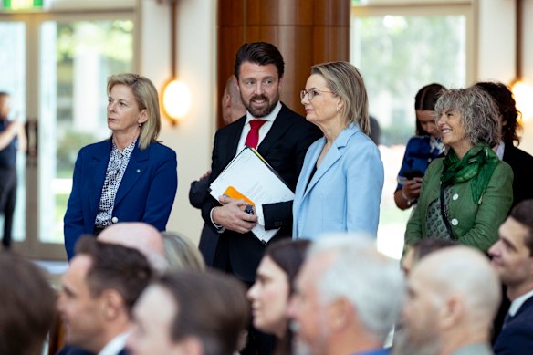 Opposition Leader Sussan Ley and home affairs spokesman Jonno Duniam.