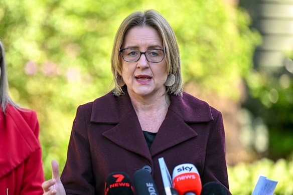 Premier Jacinta Allan announcing sweeping changes to planning laws on Tuesday.