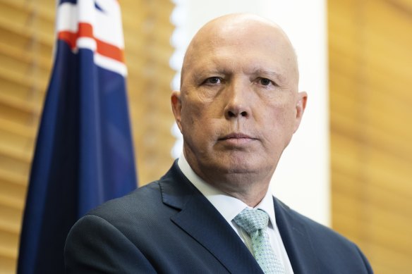 Opposition Leader Peter Dutton during a press conference at Parliament House in Canberra on Wednesday.