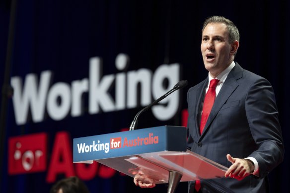 Treasurer Jim Chalmers during the Australian Labor Party conference in Brisbane.