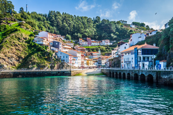 A traditional fishing village in Cudillero, Asturias.