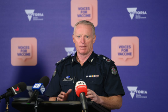 Victorian Police Deputy Commissioner Rick Nugent speaking to media last week. 
