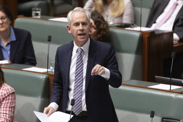 Immigration Minister Andrew Giles during question time today,