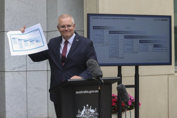 Prime Minister Scott Morrison reveals the COVID-19 vaccine road map.