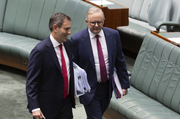 Treasurer Jim Chalmers and Prime Minister Anthony Albanese.